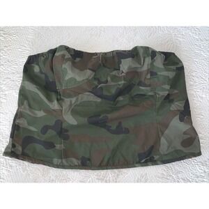 Pretty Little Thing Brown Green Printed Cargo Camo Corset Crop Top Plus Size 22